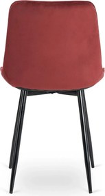 Krzesło CHRIS Bordowe Welurowe