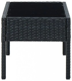 fekete polyrattan kerti asztal 75 x 40 x 37 cm