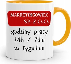 Marketingeseknek Marketing Bögre Sárga Ajándék fényképes nyomtatással