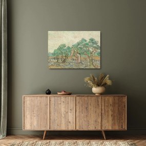 Üveg kép - Vincent van Gogh, The Olive Orchard, reprodukciók (70x50 cm)