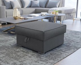 Sötétszürke SMART COSARO tárolós puff, 65x65 cm