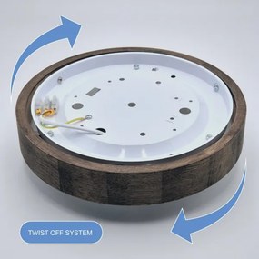 Brilagi-LED RGBW Dimmelhető mennyezeti lámpa CARVALHO SLIM 1xE27/15W/230V Wi-Fi tölgy átmérő 27 cm