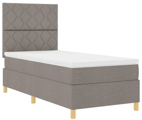 Boxrugós ágy fejtámlával Tópszínű 100 x 200 cm szövet