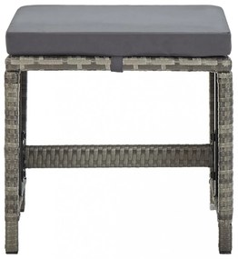 4 db szürke polyrattan kerti ülőke párnákkal