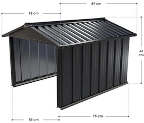 Juskys Robotfűnyíró garázs 98x89x63 cm - antracit