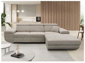 CASTELO L-alakĂș, jobbos sarokkanapĂ© kihĂșzhatĂł ĂĄggyĂĄ alakĂthatĂł funkciĂłval Ă©s tĂĄrolĂłval â szĂŒrke