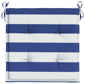 2 db kék és fehér csíkos szövet székpárna 50x50x4 cm