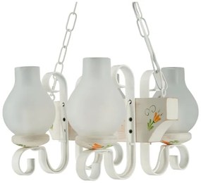 Brilagi - Láncos csillár QUEEN 4xE14/40W/230V bükk/krémszínű