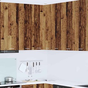 Függő szekrény Riga Régi fa és fehér 57 x 57 x 100 cm Faanyag