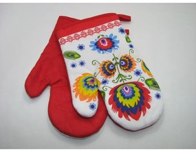 Folklór piros konyhai kesztyű 2db TiaHome