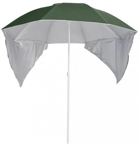 zöld strandnapernyő oldalfalakkal 215 cm