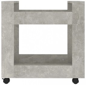 betonszürke szerelt fa asztal-kocsi 60 x 45 x 60 cm