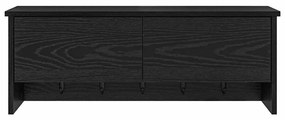 Fali Kabáthorog polcokkal Musta tammi 80 x 20 x 30 cm Faanyag