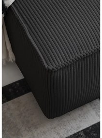 Antracitszürke kordbársony kinyitható sarokkanapé (bal oldali) Brave Dave – Miuform