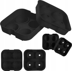 Jégforma Frozio 4 db-os nagy jéggolyó Whisky kocka italhoz