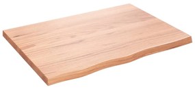 világosbarna kezelt tömör fa fürdőszobai pult 80x60x(2-4) cm