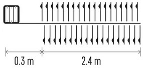 LED Karácsonyi lánc 100xLED/3xAA 2,7m meleg fehér