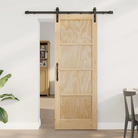Csúszóajtó Természetes és fekete 73.5 x 198.5 cm