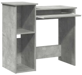 betonszürke forgácslap íróasztal polcokkal 84x40x78 cm