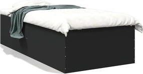vidaXL fekete szerelt fa ágykeret 90 x 200 cm