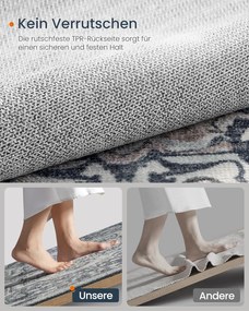 Vintage stílusú, gépben mosható szőnyeg 160 x 230, szürke