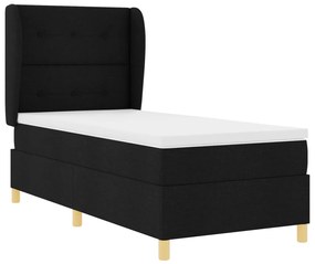 Boxspring Ágy Matrac Készlettel Fekete 90x200 cm Szövet