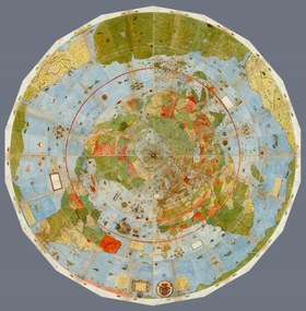 Lapos föld Világtérkép Urbano Monte 1587 méret 90x90 cm