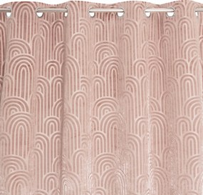 Agate dekorfüggöny átvezetőkkel 135 x 260 rózsaszín geometrikus minta