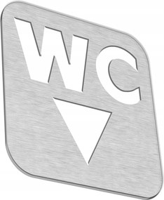 Piktogram ajtóra kicsi Wc Férfi Wc Pan Dibond Ezüst 10x10 cm