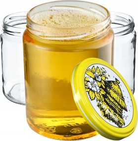 8x Befőttesüveg 540ml Mézes Befőttesüveg Lekvár Kupak 82mm