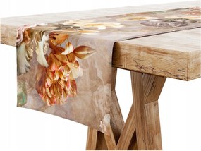 Asztalterítő 40x240 Dekoratív Futópad Virágokkal Barna 6837