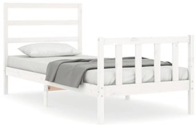 fehér tömör fenyőfa ágykeret matrac nélkül 90 x 190 cm