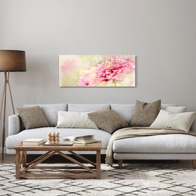 Kép - rózsaszín virág, akvarell (120x50 cm)