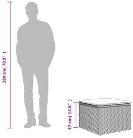 vidaXL barna polyrattan kerti szék párnával 55 x 55 x 37 cm