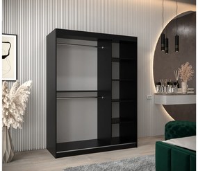 Ruhásszekrény 150 cm Eclipse (matt fekete + artisan tölgy). 1063405