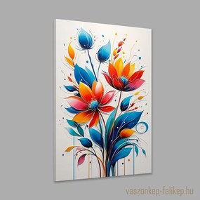 Színes virágok – Absztrakt | Prémium vászonkép otthonra 40x60cm