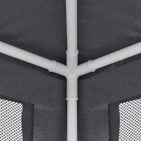 Antracit HDPE rendezvénysátor 4 hálós oldalfallal 3x4 m