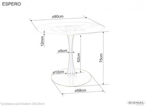 Espero asztal kerek 90cm fehér