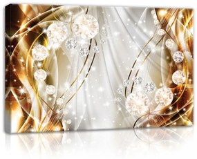 Arany gyöngyös absztrakt, vászonkép, 60x40 cm méretben