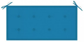 tömör tíkfa kerti pad kék párnával 112 cm