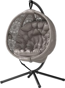 Outsunny Függő Tojás Szék, Függő Hinta, Ülőpárnás Függő Szék, Összecsukható Ülésszekrény, Beltéri és Kültéri Használatra, 120 kg-ig Támogatva, Poliész