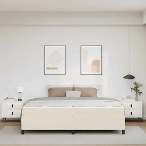 Ágykeret matraccal matracmal Krém 200 x 200 cm Műbőr