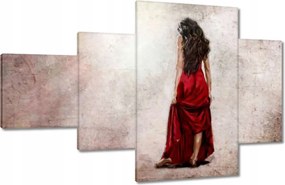 Vászonkép 130x80 Csaj piros ruhában