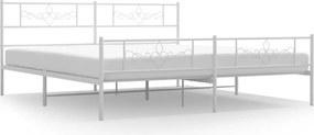 vidaXL fehér fém ágykeret fej- és lábtámlával 200x200 cm