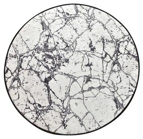 Marble Circle fekete-fehér fürdőszobai kilépő, ø 100 cm - Foutastic