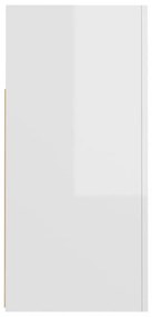 magasfényű fehér tálalószekrény LED-lámpákkal 80 x 35 x 75 cm