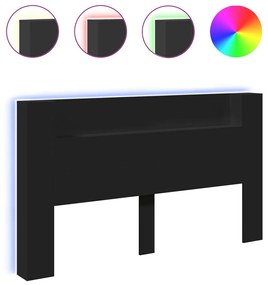 fekete áthidalószekrény LED-világítással 180 x 16,5 x 103,5 cm