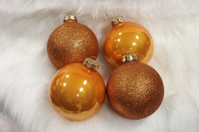 Réz színű karácsonyi gömbök 4-es szett 10cm