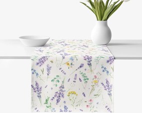 Goldea valencia dekoratív asztali futó - levendulás kert 35x120 cm