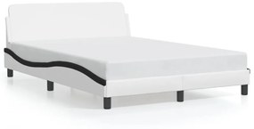 fehér és fekete műbőr ágykeret Dover 140 x 190 cm